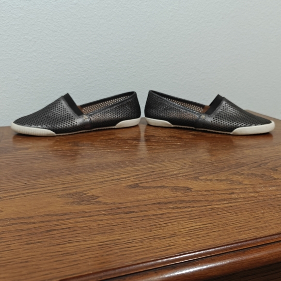 Frye Melanie Pewter Leather Flats Size 6.5 M Metallic - Picture 6 of 12